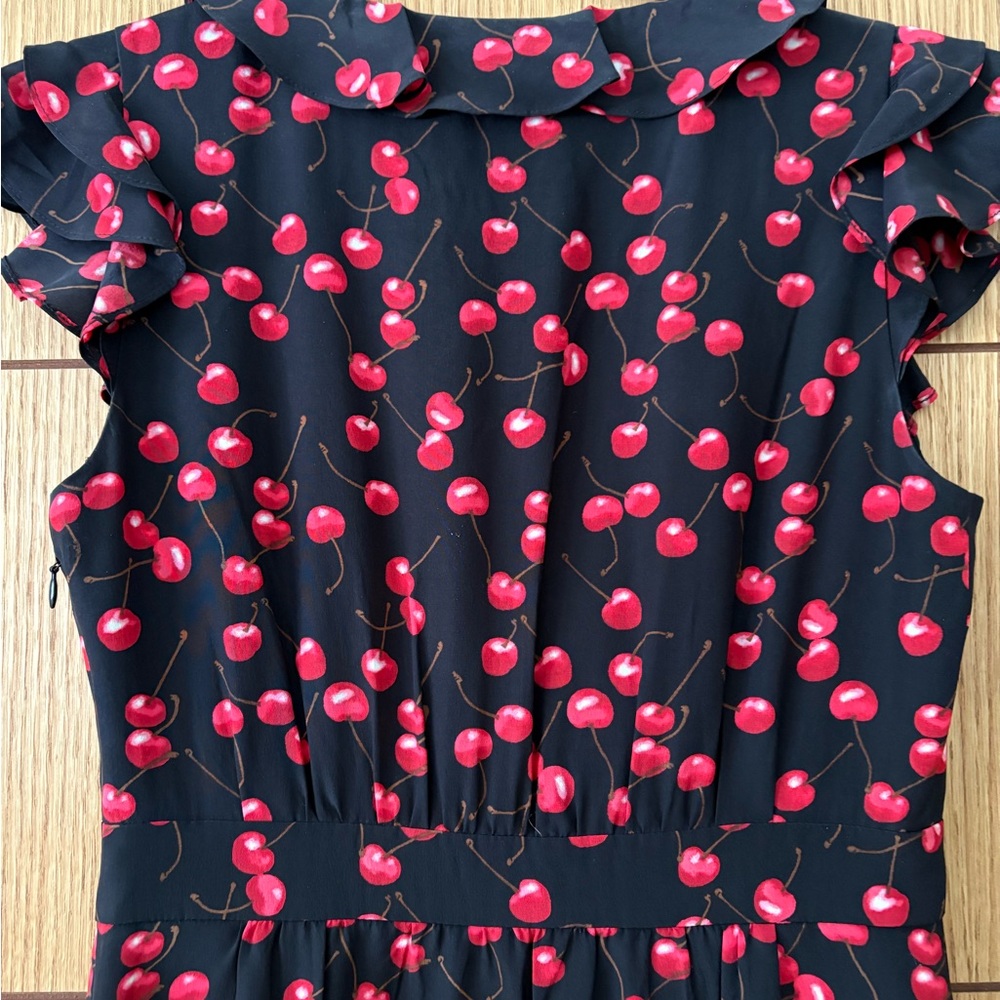 J. Crew 100% Silk Cherry Dress - Picture 4 of 14